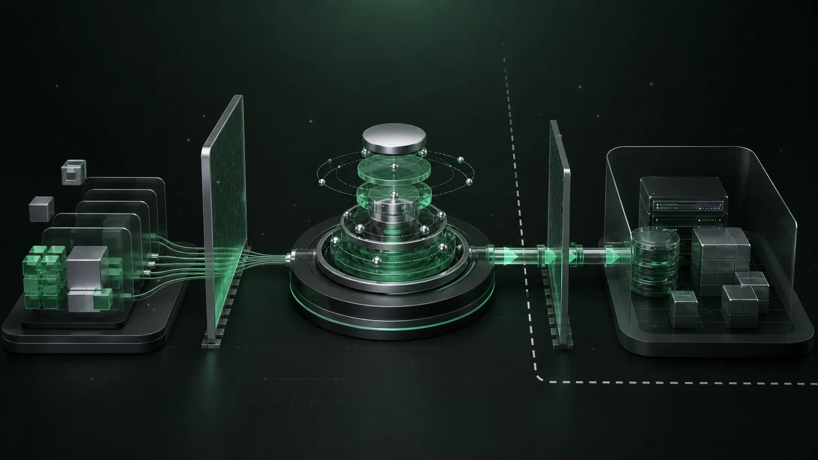 An abstract control plane connected through an outbound channel to a customer-owned server